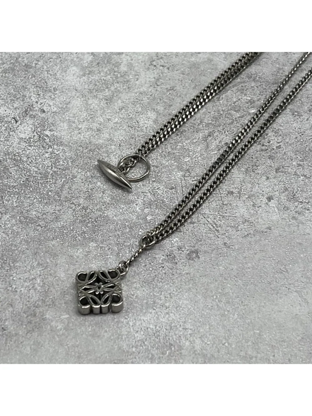 Loewe Anagram Logo Necklace Metal 70